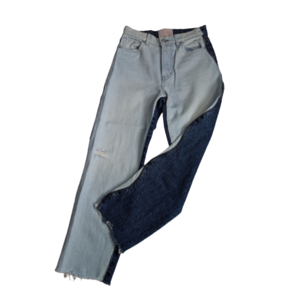 Revice Two-Tone Raw Hem Jeans 26